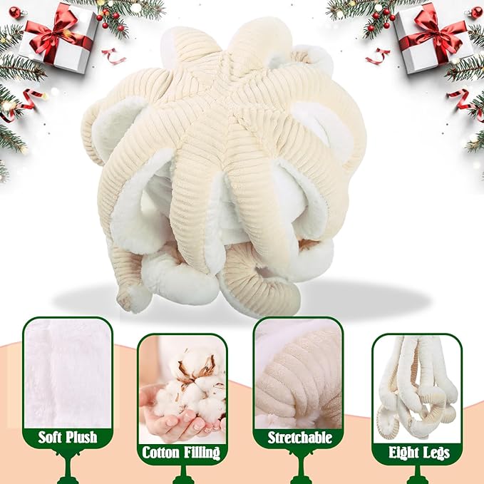 DENTRUN Octopus Stuffed Animals, Giant Octopus Plush Doll Play Toys for Kids Girls Boys Adults Birthday Xmas Halloween Present Stuffed Sea Animals Plushie 7/16/24/32 Inches, 5 Colors
