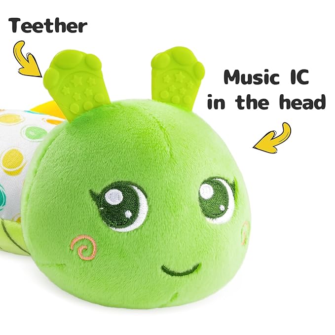 Infant Baby Musical Multi-Sensory Caterpillar, Stuffed Animal Activity Soft Toys 0-3-6-12 Months