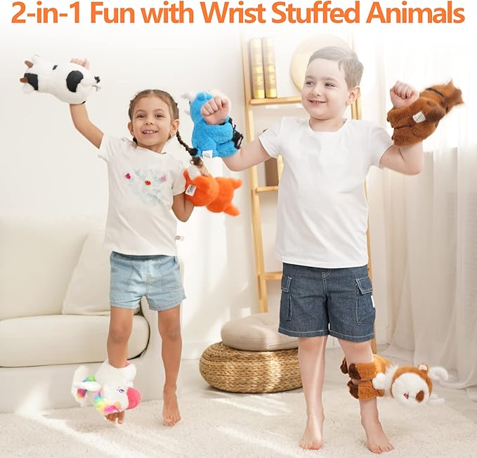 iPlay, iLearn Wrist Pals Toddler Plush Toys Slaps Bracelets 2Pcs 12" 2 3 4 5 6 7 8 Baby