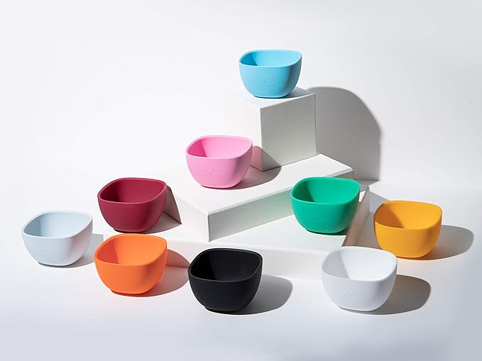 Avanchy Baby Bowls Silicone MINI Prep Bowl Set for Babies Kids Toddler for Feeding Food 4 oz, Green