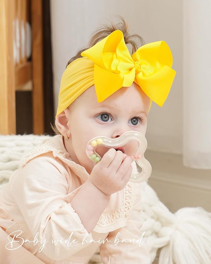 doboi 20pcs Baby Girls Bows Headbands Nylon Hairbands Ribbon Bow