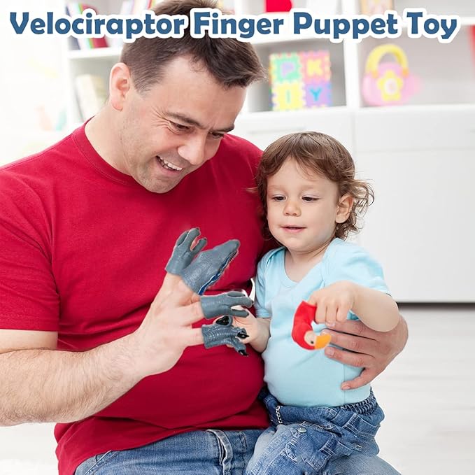 HugOutdoor New Velociraptor Dinosaur Finger Puppet Toy Cosplay Novelty Christmas