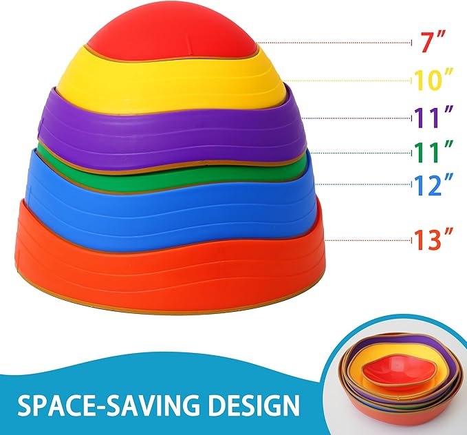6 Pcs Stepping Stones for Kids, Toddler Sensory Balance Stones 3-8+