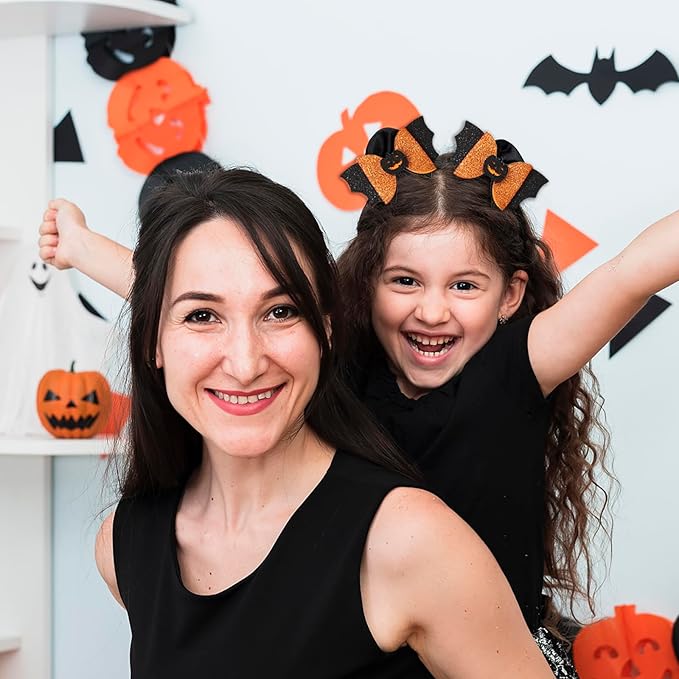 4 Pcs Halloween Hair Clips Bow Hair Accessories Cute Pumpkin