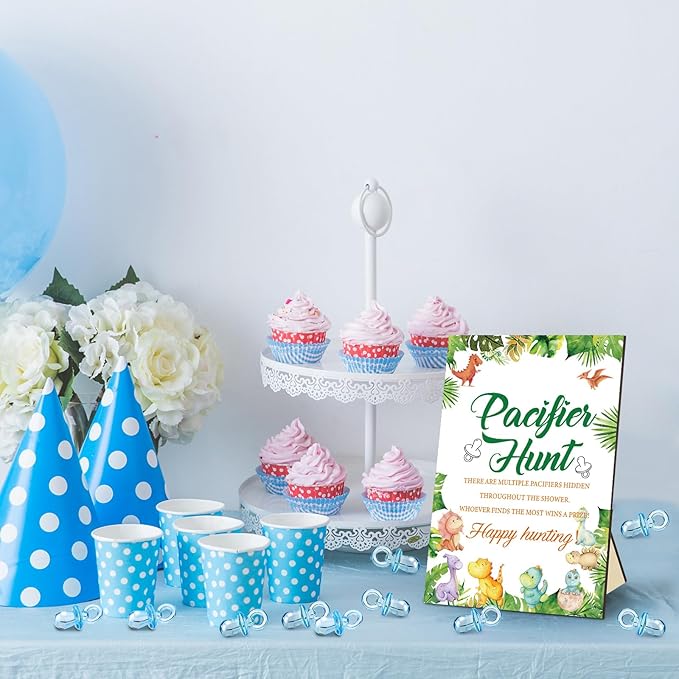 Thyle 51 Pcs Pacifier Hunt Baby Shower Games Include Baby 50 Acrylic