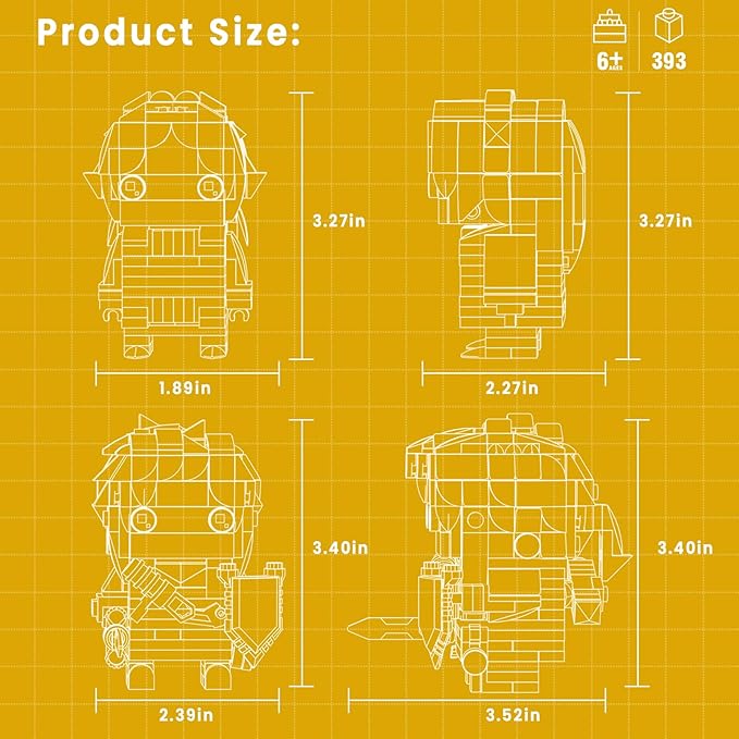 Link and Princess Building Block Kits BOTW Link Figure (393pcs)