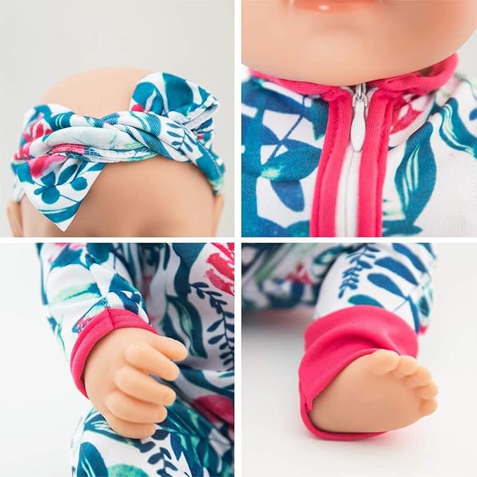 SOTOGO 5 Sets Doll Clothes Outfits Jumpsuits with 5 Headbands 14 to 17 Inch 15 Inch 18 Inch