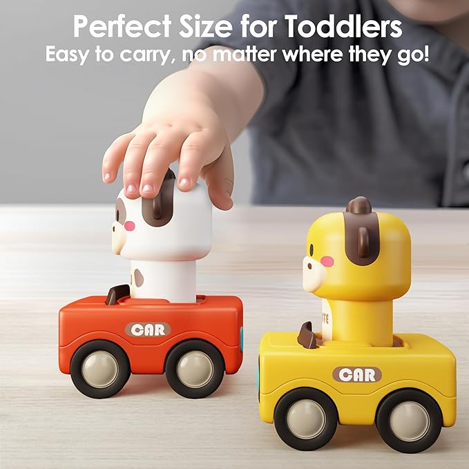 iPlay, iLearn Press and Go Car Toys for Toddlers 1-3 6-9-12-18 Months, 1st Birthday 1-2 Years