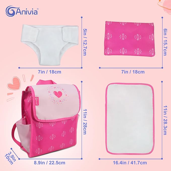 Anivia Doll Bed Furniture 2 Function Toy, Doll Bed and Doll Swings Together for 18 inches Baby Dolls (DY639 Pink)