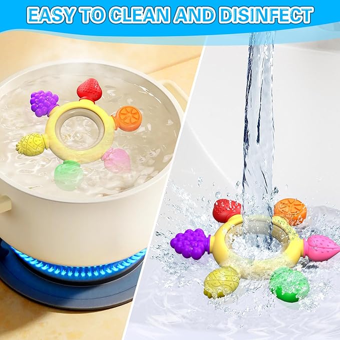 GJZZ Baby Teething Toys Silicone Teethers BPA Free Fruit Shape 0-3 6-12