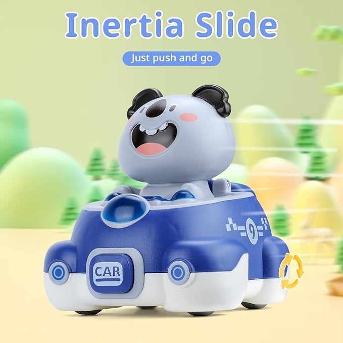 Impact Bounce Wobbly Head Animal Car Toys Friction Push and