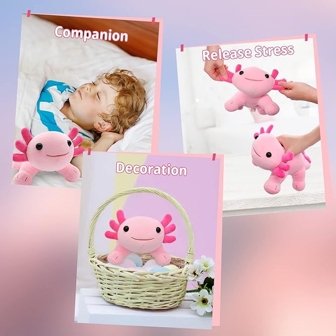 Kawaii Axolotl Plush Toy 10.5'' Soft Stuffed Animal Pillow Doll