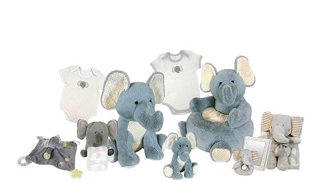 Stephan Baby Chewbie Activity Toy and TeeTher Security Blanket, Grey Elephant