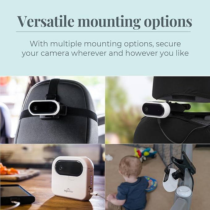 Tiny Traveler Baby Car Camera for 2 Kids, 5” Touch Screen Baby Car Monitor, No WiFi Baby Camera for Car Home Travel Roadtrip – Rear-Facing Car Seat Monitor Night Vision Baby Reminder Alert - Black