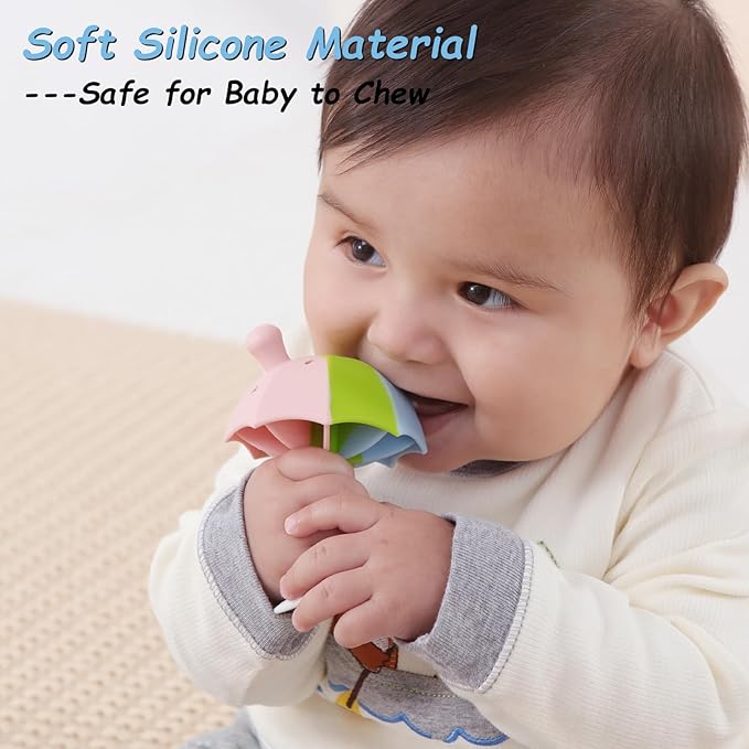 Umbrella Baby Teether with Suction Base, Keeping Babys Busy 0-6 Months, 6-12 Months 12-24 Months,