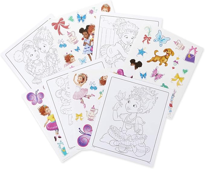 Crayola Fancy Nancy Coloring Pages & Sticker Sheets, Gift for Girls, Ages 3, 4, 5, 6, 7, Multicolor