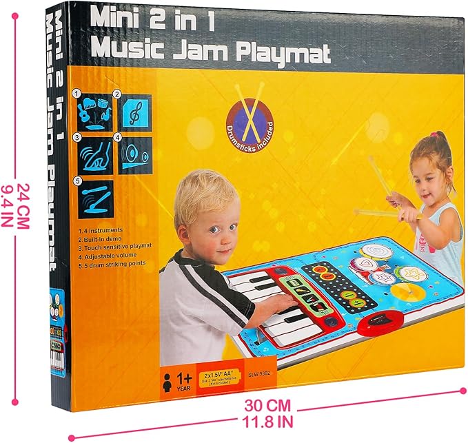 1 Year Old Boy Girl Birthday Gift, Music Mat for Toddlers 1-3 2-in-1 Music 1-3 with