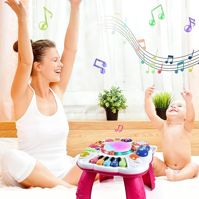 Early Development Baby Toys 6 to 12 Months,Activity Music Toys 11.8×11.8×12.2 Inches