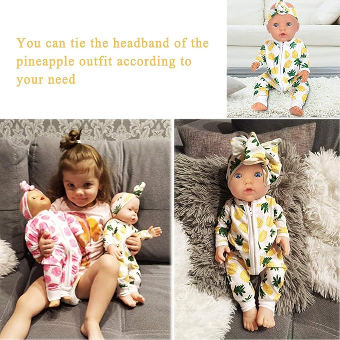 Ecore Fun 5 Sets 14-18 Inch Baby Doll Clothes Dresses Outfits Pjs for 43cm New Born Baby Dolls, 15 Inch Baby Doll 18 Inch