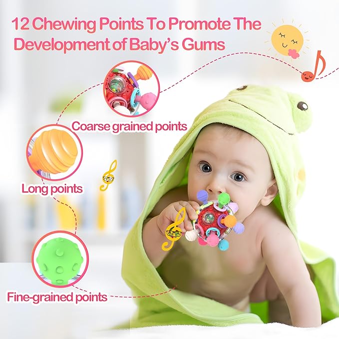 Baby Sensory Teething Toys - Infant Teethers Montessori Toys, Updated 0 3 6 9 12 18