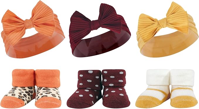 Hudson Baby Girl's Headband and Socks Giftset