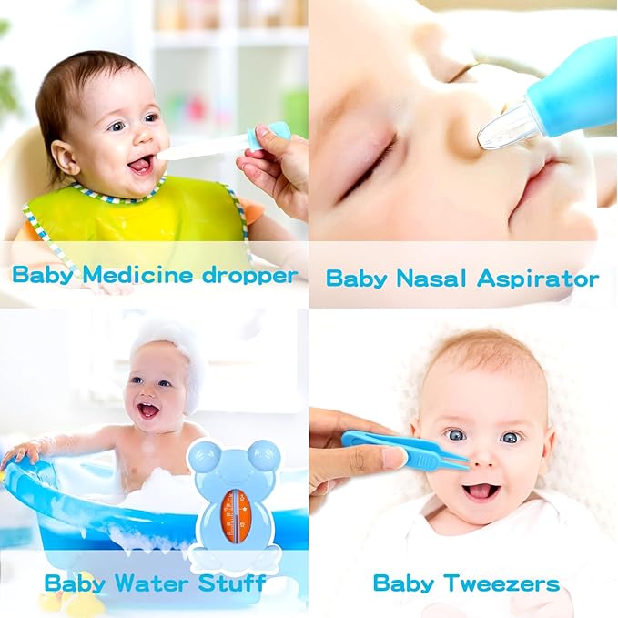 Baby Healthcare and Grooming Kit, Portable Baby Safety Care Set, Baby Essentials kit for Newborn (Blue 13 in 1)
