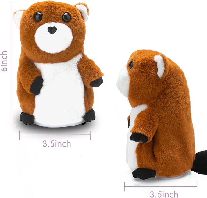 HOMILY Talking Beaver, Repeats What You Say Plush Animal Toy Electronic Hamster Mouse for Boys