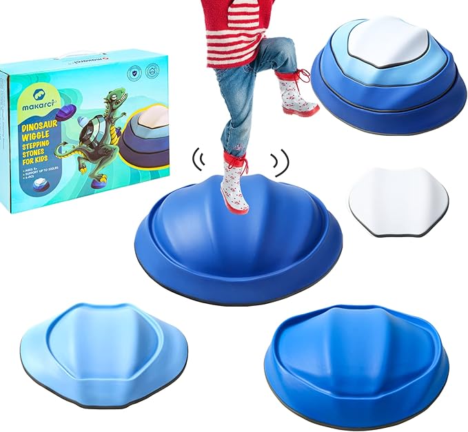 Swinging Stepping Stones for Kids, 4pcs Non-Slip Plastic Balance River 3 4 5 6 7 8
