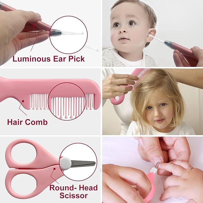 Baby Grooming Kit, 25 in 1 Baby Healthcare and Grooming Kit, Baby Electric Nail Trimmer Set Newborn Nursery Health Care Set for Newborn Infant Toddlers Boys Girls Shower Gifts (0-4 Years+)