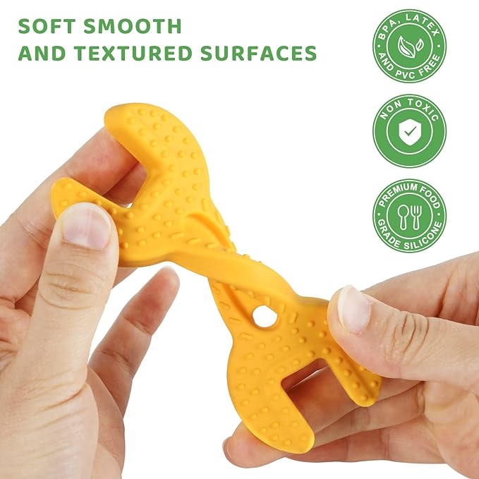 Fu Store 4 Pack Soft Silicone Teething Toys for Toddlers