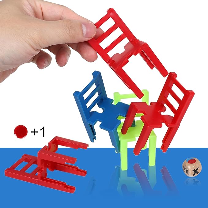 24 Piece Colorful Stacking Chair Set, Stacking Montessori Toys for Early Childhood Education