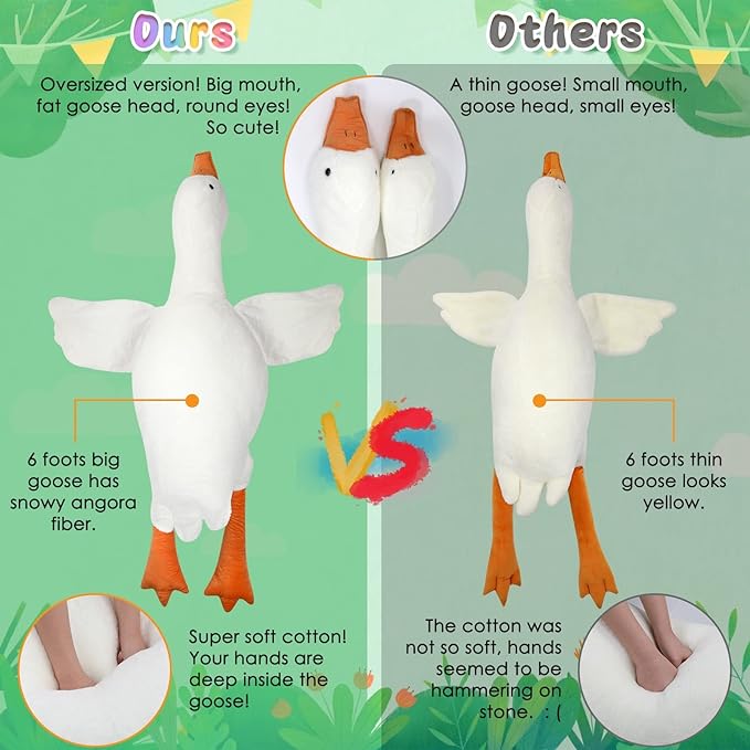 Goose Stuffed Animal 75 Inch Plush Toy, 6 Foot Giant Duck Plush