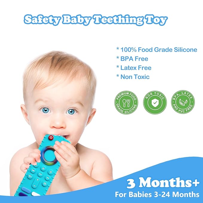 Baby Teething Toys, Food Grade Silicone Teether for Babies 3 6 12 18 Months