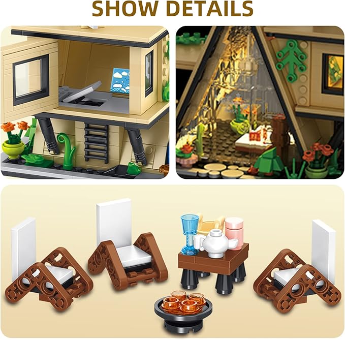 QLT A-Frame Cabin, Glamping House Building Set (579 Pcs)