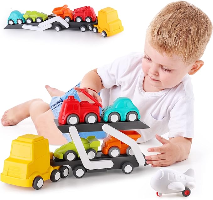 iPlay, iLearn Car Carrier Truck Toy for Toddler 1-3 2 Year 5 Play 1 2 3 4