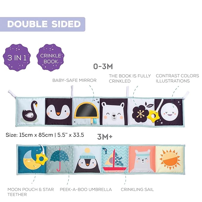 Newborn infants 0-6 Soft Activity Book Black & White High 0-12 Months