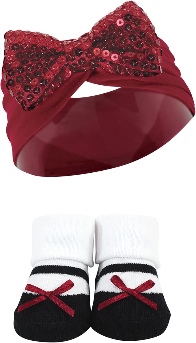 Hudson Baby Girl's Headband and Socks Giftset