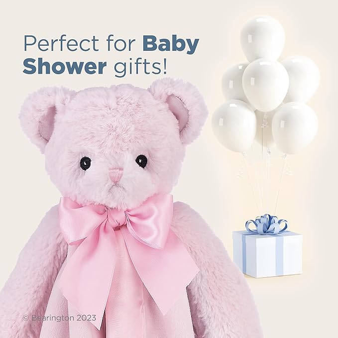 Bearington Baby Huggie Bear Snuggler, 15 Inch Pink Teddy Plush