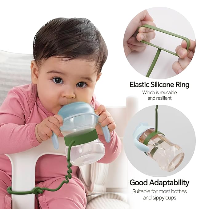 Baby Toy Strap - Keep Your Baby's Toys and Sippy Cups Secure with Toy Straps and Sippy Cup Strap, 5 Pack Adjustable Silicone Straps for Strollers