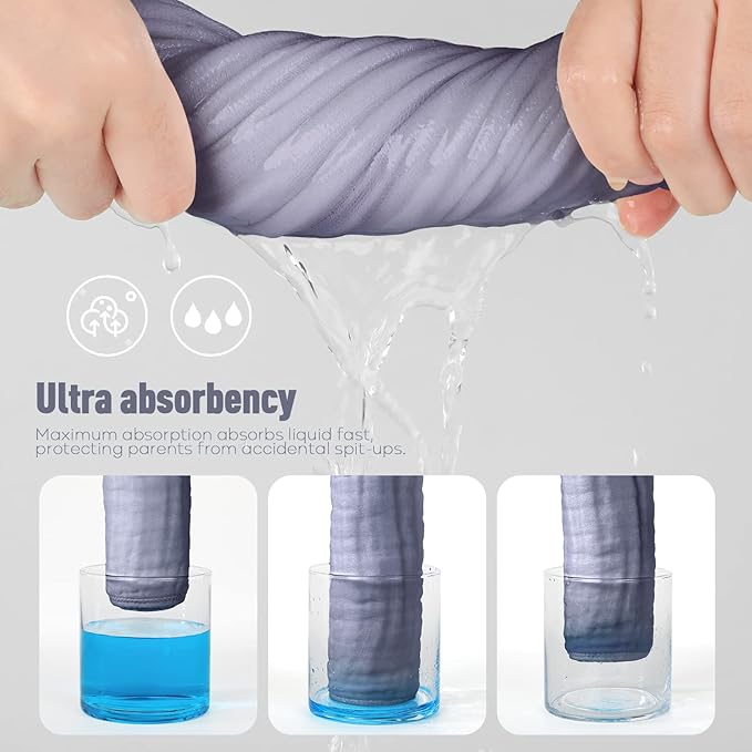 Yoofoss Muslin Burp Cloths for Baby 10 Pack 100% Cotton 20''X10'' Super