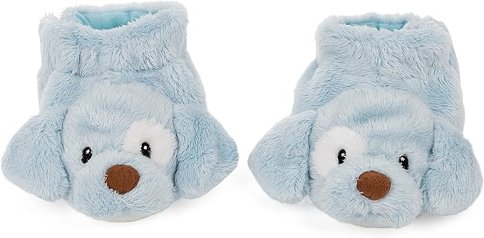 Baby GUND Spunky Puppy Rattle Booties Plush Baby Infant Shoes, Blue