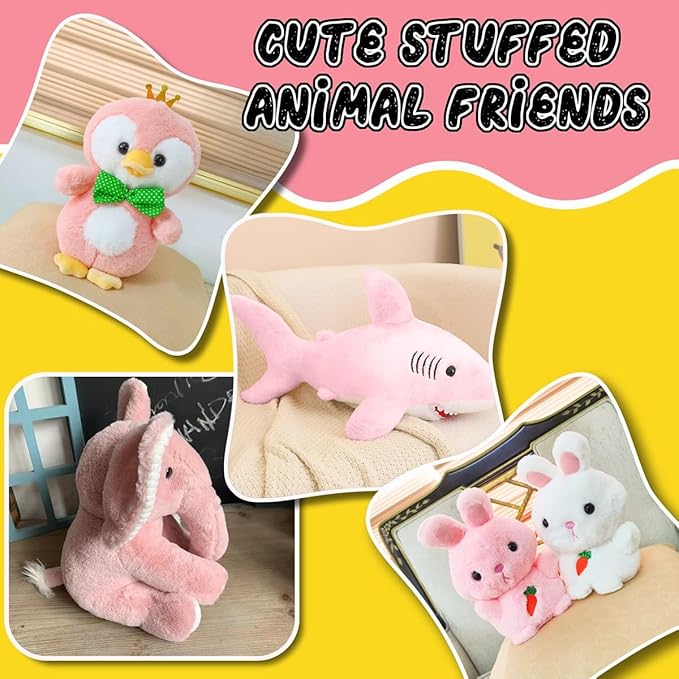 Soft and Cuddly Pink Animal Plush Toy, Dreamy Soft and Cuddly Pink Plush Doll 3+ (Shark)