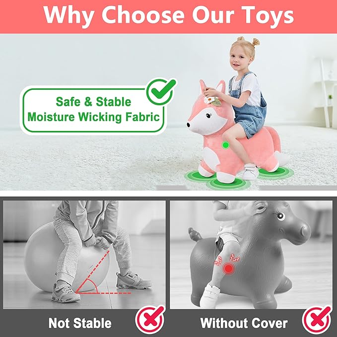 iPlay, iLearn Bouncy Pals Pink Fox Hopping Horse 18 24 2 3 4 5