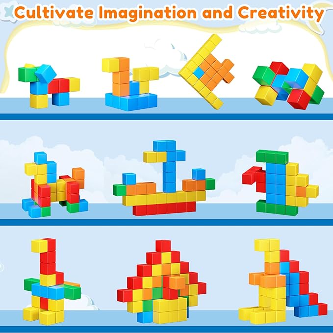 Magnetic Blocks for Toddlers 3 4 5 6 7 8 2-3 3-5 4-8 Gifts
