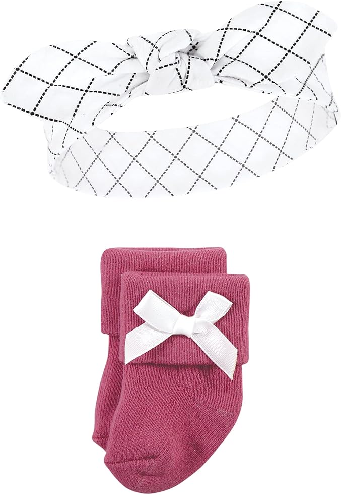 Hudson Baby baby-girls Headband and Socks Set
