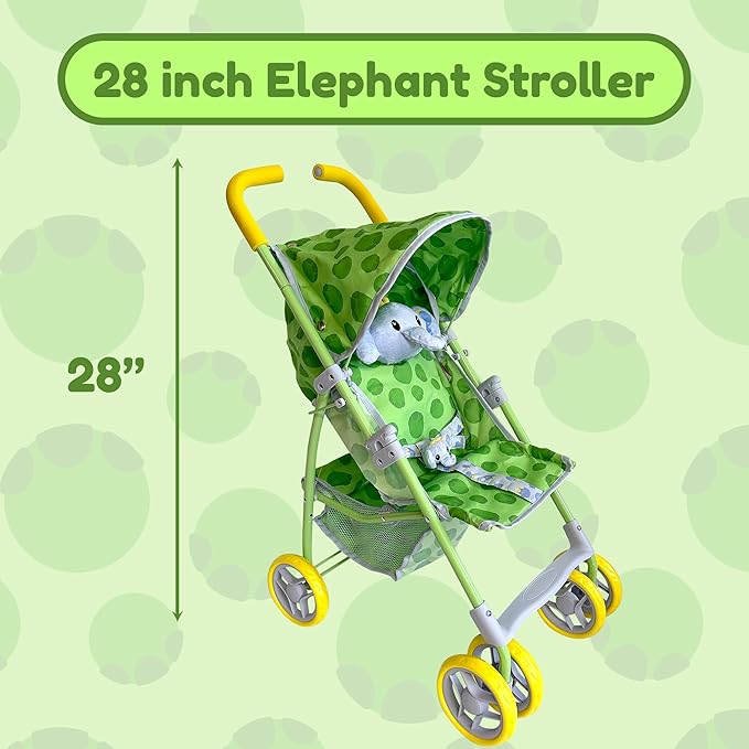 Baby Doll Stroller for Toddlers 1-3, Pillow Animal Toy Baby Stoller for Dolls