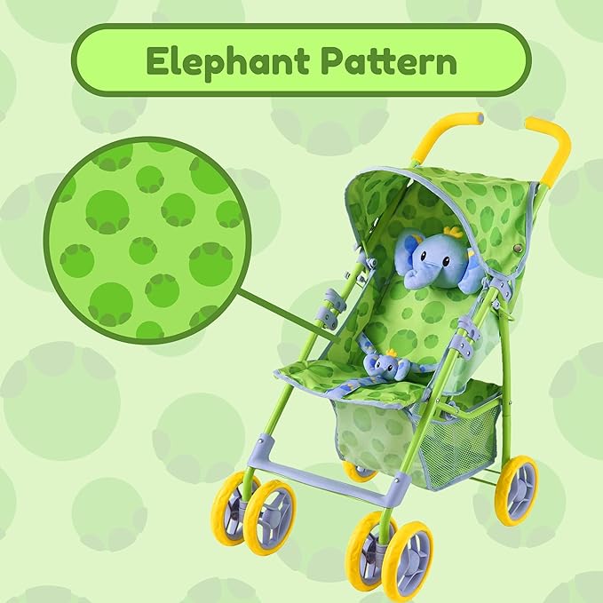 Baby Doll Stroller for Toddlers 1-3, Pillow Animal Toy Baby Stoller for Dolls
