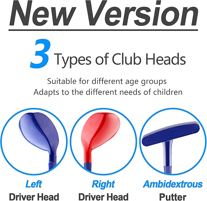 iPlay, iLearn Kids Golf Toys Set W/Left & Right Club Head 3 4 5 6 7 8