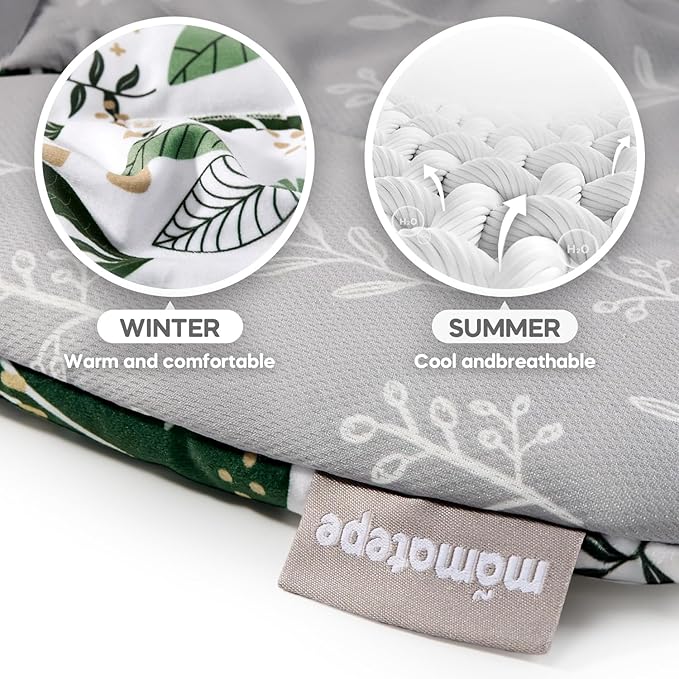 Mamatepe Infant Car Seat Insert, Baby Seat Head and Body Support for Newborn, Soft Breathable, Reversible Design, Fits for Stroller, Baby Swing, Rocker, Bassinets, Pushchair, Green