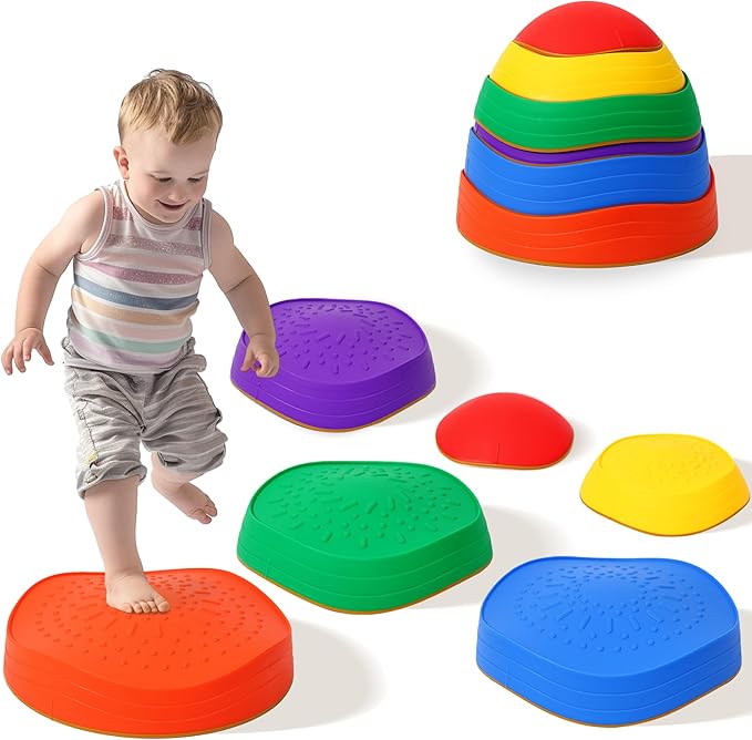 6 Pcs Stepping Stones for Kids, Toddler Sensory Balance Stones 3-8+